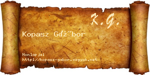 Kopasz Gábor névjegykártya